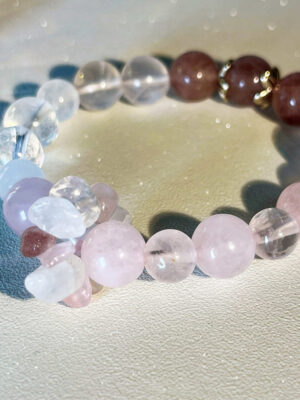 Rose Quartz Bracelet Blooming Heart by Autumn’s Gaze